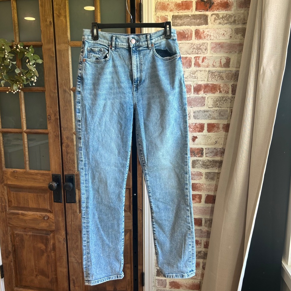 LOFT Jeans Women Light Wash High‎ Rise Slim Straight Casual Classic Versatile